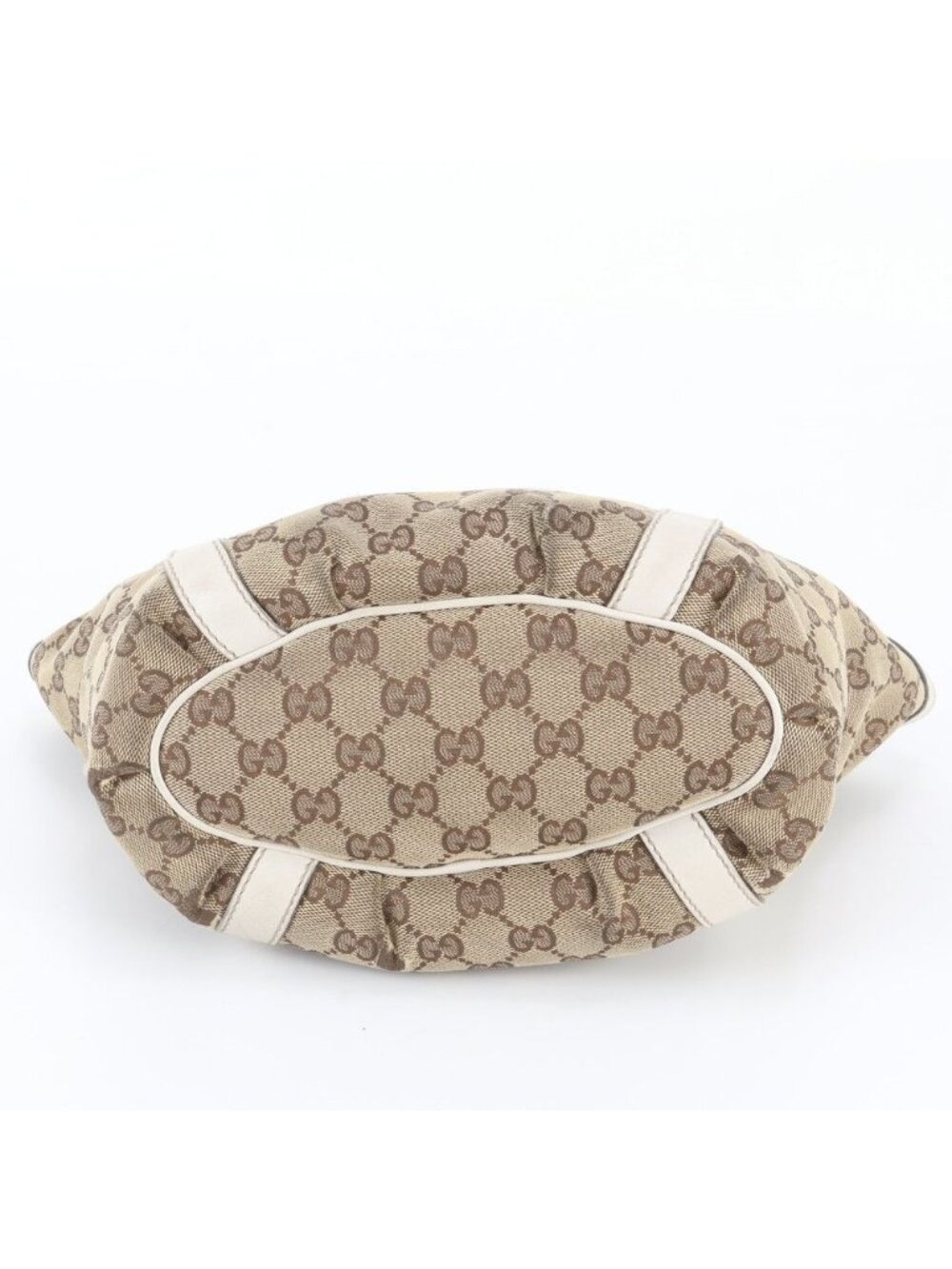 Gucci GG Canvas Abbey Leather Tote Bag Shoulder Hand Gold - Picture 6 of 9